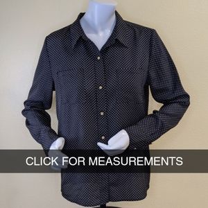 🖤🤍JUICY COUTURE black and white polka dot blouse Size Medium🖤🤍